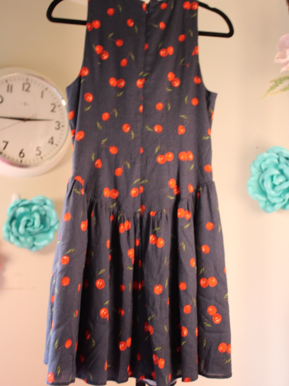 Navy Cherry Print Halter Sundress - Picture 6 of 13